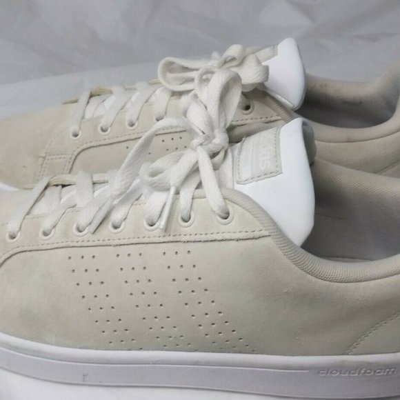 Adidas Beige Suede Sneaker Cloudfoam Advantage DA9672~Mens 11.5 - Picture 8 of 11